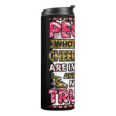 Vertrouw niet op mensen die niet van Cheerlead hou Thermosbeker (Gedraaid links)