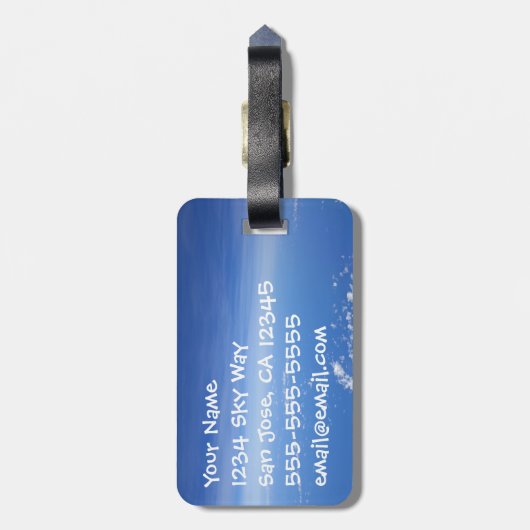 Vertrouw niet zonder thuis bagagelabel (Achterkant verticaal)