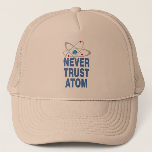 Vertrouw nooit atoom trucker pet (Voorkant)