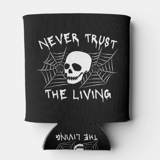 Vertrouw nooit op de levende halloween blikjeskoeler (Achterkant)