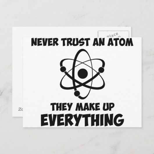 Vertrouw nooit op een Atom Briefkaart (Voorkant / Achterkant)