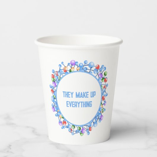 Vertrouw nooit op een Atom Grappig Wetenschapsthem Papieren Bekers (Achterkant)