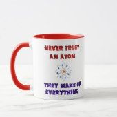 Vertrouw nooit op een Atom Science Geek Nerd Joke Mok (Links)