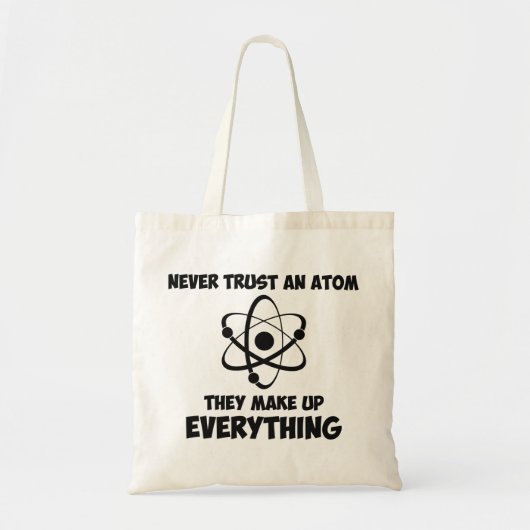 Vertrouw nooit op een Atom Tote Bag (Voorkant)