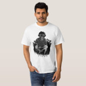 Vertrouw nooit op een chimp met een snijmes t-shirt (Voorkant volledig)