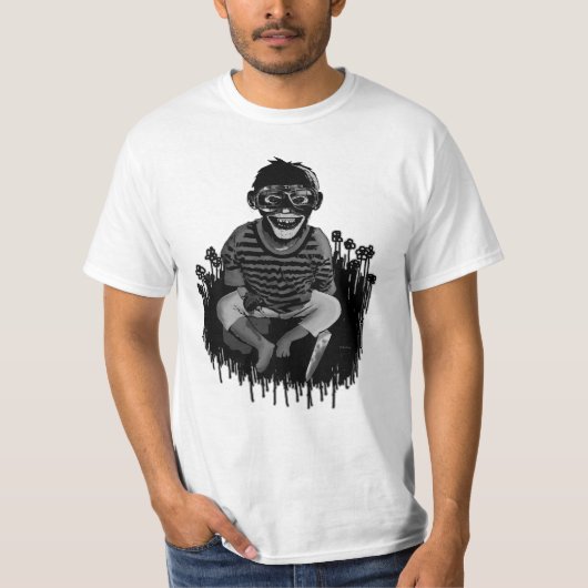 Vertrouw nooit op een chimp met een snijmes t-shirt (Voorkant)