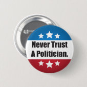 Vertrouw nooit op een politieke Button (Voorkant /achterkant)