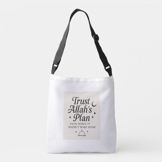 Vertrouw op Allah’s plan met de islamitische Canva Crossbody Tas (Achterkant)