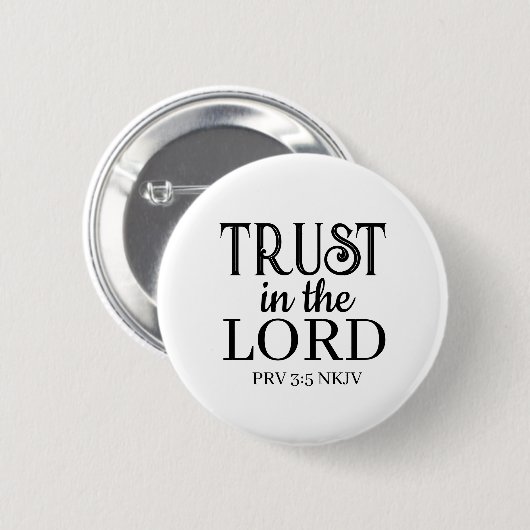 Vertrouw op de Bijbel vers zwart en wit Ronde Button 5,7 Cm (Voorkant /achterkant)