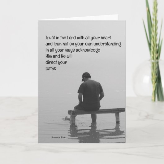 Vertrouw op de Heer Bemoedigende Opbeurende Bijbel Kaart (Voorkant)