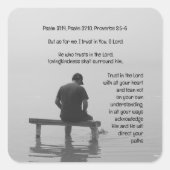 Vertrouw op de Heer Bemoedigende Opbeurende Bijbel Vierkante Sticker (Voorkant)