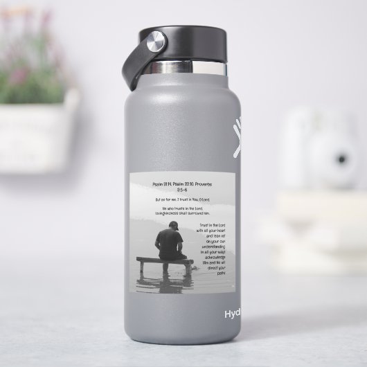 Vertrouw op de Heer Bemoedigende Opgelichte Bijbel Sticker (HydroFlask)