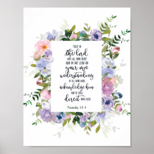 Vertrouw op de Heer bloemen Poster