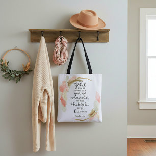 Vertrouw op de Heer bloemmotief Tote Bag
