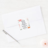 Vertrouw op de Heer bloemmotief Vierkante Sticker (Envelop)