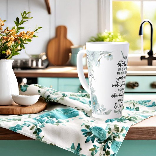 Vertrouw op de Heer bloemrijk   Latte Mok
