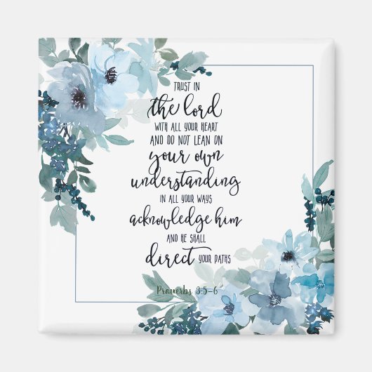 Vertrouw op de Heer bloemrijk Magneet (Voorkant)