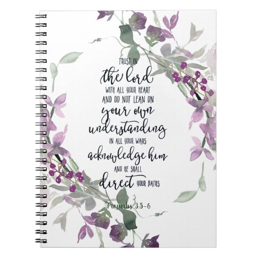 Vertrouw op de Heer bloemrijk  Notitieboek (Voorkant)