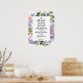 Vertrouw op de Heer bloemrijk Poster (Keuken)