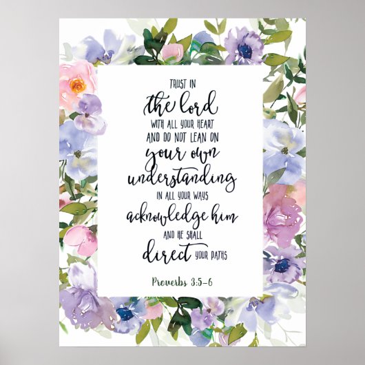 Vertrouw op de Heer bloemrijk Poster (Voorkant)