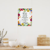 Vertrouw op de Heer bloemrijk Poster (Keuken)