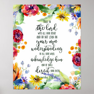 Vertrouw op de Heer bloemrijk  Poster