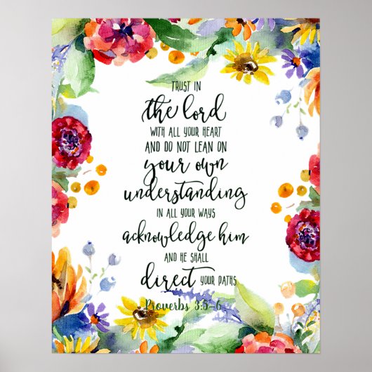 Vertrouw op de Heer bloemrijk Poster (Voorkant)