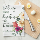 Vertrouw op de Heer bloemrijk Theedoek (Quarter Fold)