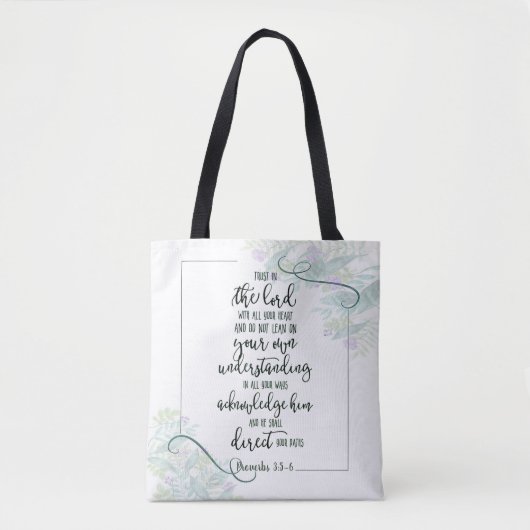 Vertrouw op de Heer bloemrijk Tote Bag (Voorkant)
