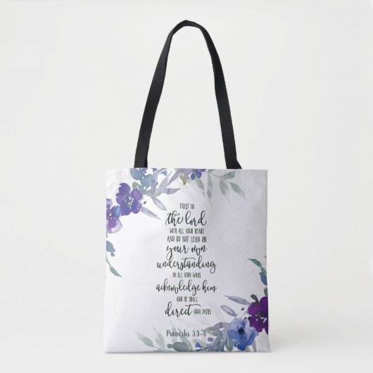 Vertrouw op de Heer bloemrijk Tote Bag (Voorkant)