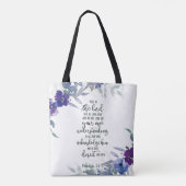 Vertrouw op de Heer bloemrijk Tote Bag (Achterkant)