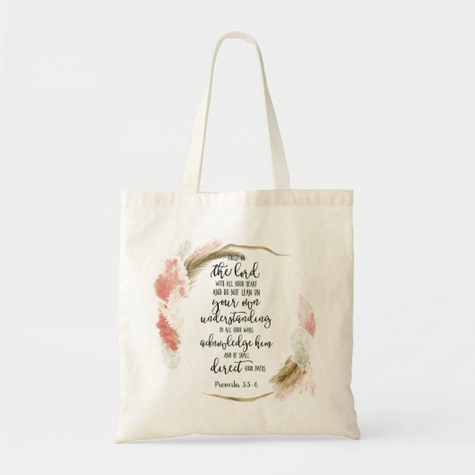 Vertrouw op de Heer bloemrijk Tote Bag (Voorkant)