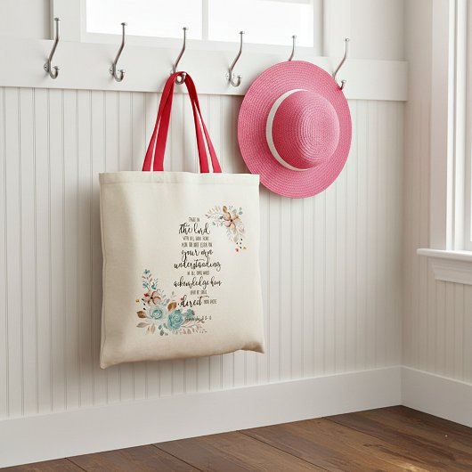 Vertrouw op de Heer bloemrijk  Tote Bag