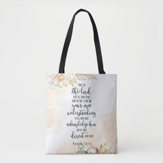 Vertrouw op de Heer bloemrijk   Tote Bag (Voorkant)