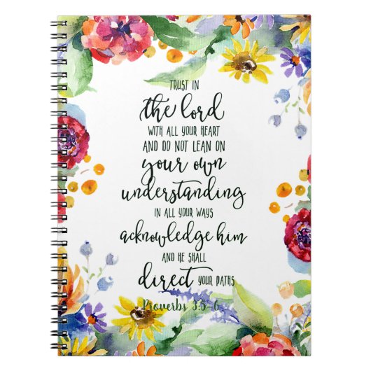Vertrouw op de Heer bloemschikking Notitieboek (Voorkant)
