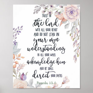 Vertrouw op de Heer bloemstuk Poster