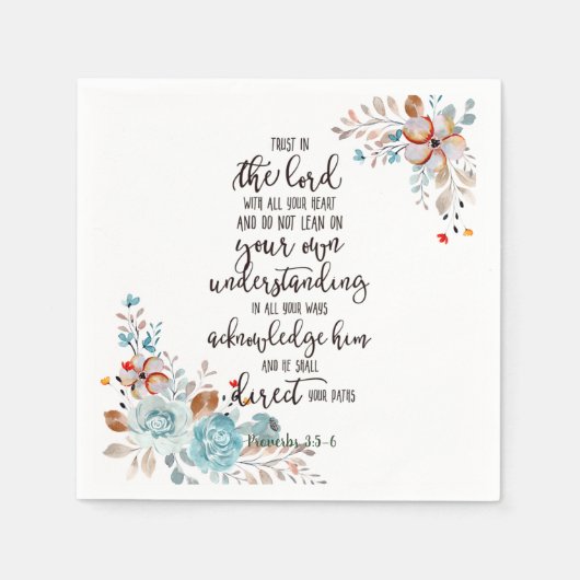 Vertrouw op de Heer bloemstuk  Servet (Voorkant)