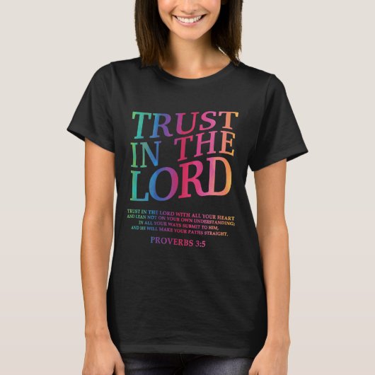 Vertrouw Op De Heer Christelijke Jezus God Zuster T-shirt (Voorkant)