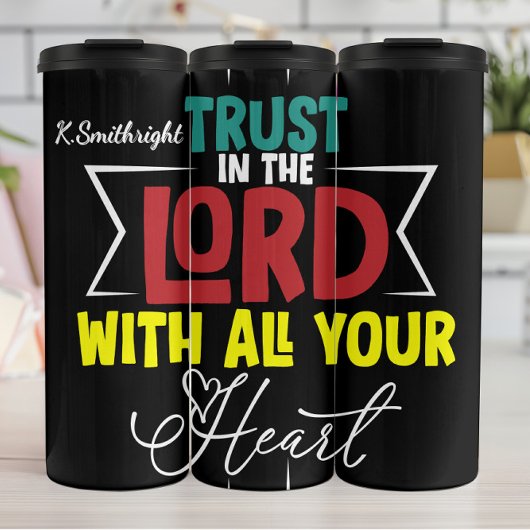Vertrouw op de Heer Hart Geloof Schrift Thermosbeker