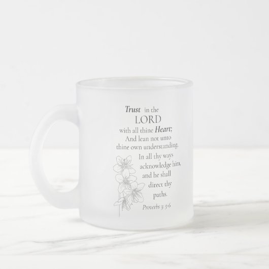 Vertrouw op de Heer met Al Uw Hart Monogram Matglas Koffiemok (Links)