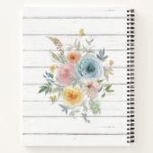 Vertrouw op de Heer met bloemen op hout Notitieboek (Achterkant)