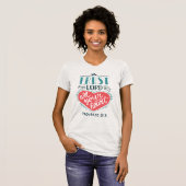 Vertrouw op de Heer met heel je hart, dames T-shirt (Voorkant volledig)