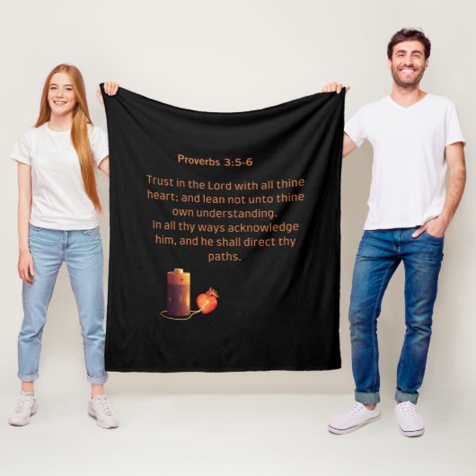 Vertrouw op de Heer met heel je Hart Fleece Deken (In situ)