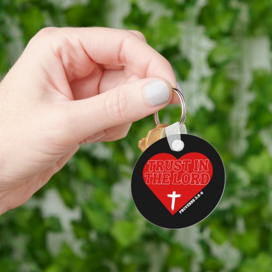 Vertrouw op de Heer (Spreuken 3:5-6) Sleutelhanger (Hand)