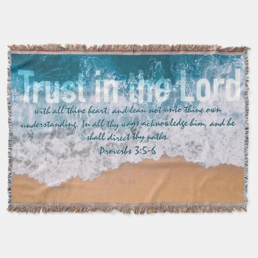 Vertrouw op de Heer Spreuken 3 Oceaangolven Deken (Voorkant)