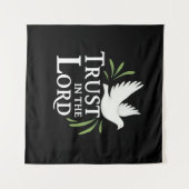 Vertrouw op de Heer Witte Duif Christelijke Plat K Wandkleed (Voorkant (horizontaal))