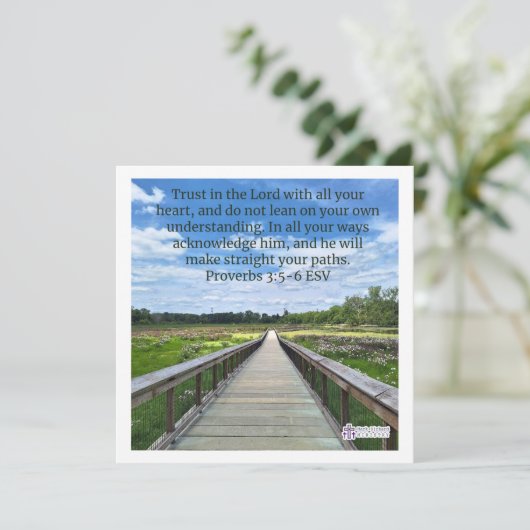 "Vertrouw op de Here" Inspirerend briefkaarten (Staand voorkant)