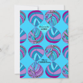 Vertrouw op de Lord Fish Leaves Aqua Christmas Feestdagenkaart