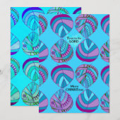 Vertrouw op de Lord Fish Leaves Aqua Christmas Feestdagenkaart (Voorkant / Achterkant)