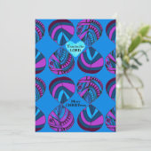 Vertrouw op de Lord Fish Leaves Paarse Blauwe Kers Feestdagenkaart (Staand voorkant)